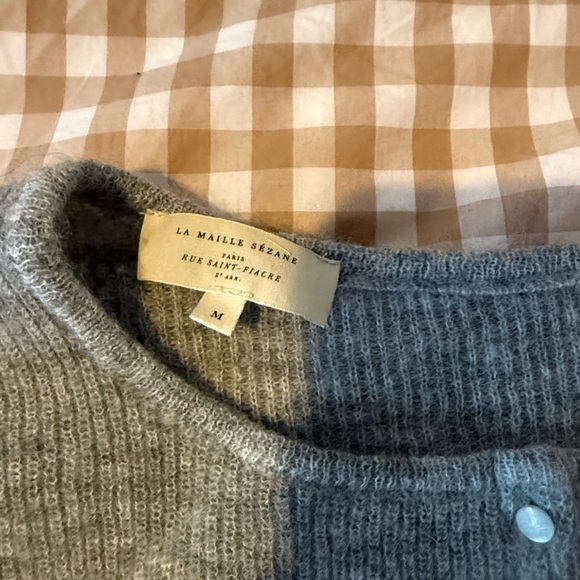 Sezane gaspard light grey cardigan size medium - Picture 2 of 5